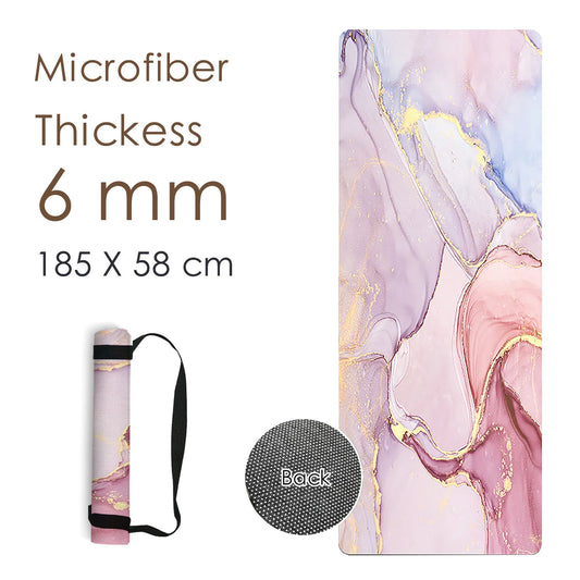 6MM Natural Rubber Yoga Mat: Printed